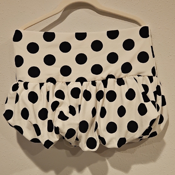 Missguided Dresses & Skirts - NWT Missguided  White With Black Polka Dot Bubble Mini Skirt Sz. L